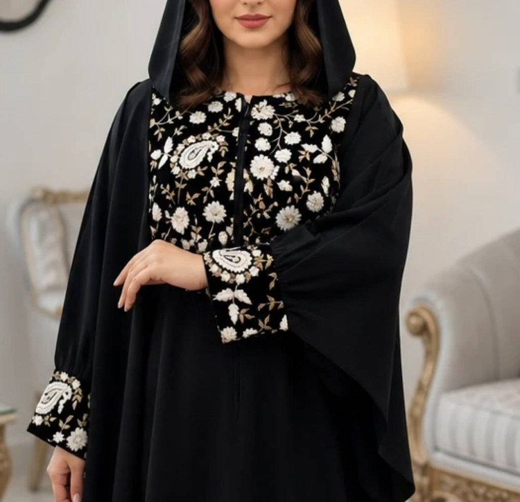 مانتو عبایی سوزن دوزی